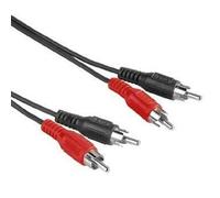 Câble 2RCA mâle/mâle 5.00m - HAMA - Connectique audio - Noir