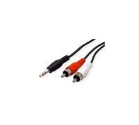 Roline - Câble audio - mini-phone stereo 3.5 mm mâle pour RCA mâle - 1.5 m - blindé - noir