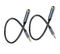 Câble 3,5 mm vers 6,35 mm Mini Fiche Audio Monaural TS 1/8'' vers Prise Jack TRS 1/4'' Mâle/Femelle - Adaptateur AUX 30 cm