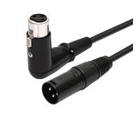 Câble 3 Broches 90 Degrés à Angle Droit vers XLR Câble Coudé à 3 Broches vers XLR Câble D'extension Audio pour Microphone (0,2M) (B).[J504]