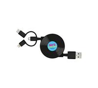 Bigben Connected Câble YKCABLESUZYVINYL 3-en-1 USB A vers Micro/USB-C/Lightning 1 m Vinyl