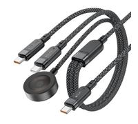 Câble 3 en 1 USB-C - 2x USB-C / Chargeur Qi Apple Watch 480 Mb/s 100 W 1,2 m