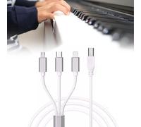 Câble 3 en 1 USB C vers USB B Midi : 1 m de câble OTG type C pour iPhone, iOS, contrôleur d'instrument de musique électronique, interface audio, clavier (blanc)