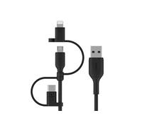 Belkin Câble universel (câble de recharge 3-en-1 USB-C, Lightning, micro-USB, pour smartphones, tablettes, batteries externes, etc., 1 m)