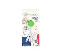 Câble 3 en 1 Yello koko Andy USB A USB C Micro USB et Lightning 15 cm Macaron Vert