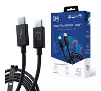 3mk Câble USB-C Hyper ThunderBolt 4 Pro – 240 W – 1 m – Résolution 8K – Noir
