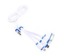 Cable 4 En 1 Blanc Et Bleu Pour Tout Type De Smartphone Apple, Samsung, Sony,...