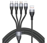 Câble 4 En 1 De Charge Rapide Et Données 66 W 2 m 8 Pin Micro USB Double USB-C Gris YONIS