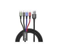 Câble 4-en-1 Lightning/2 USB-C/Micro-USB vers USB-A Fast Charge 3,5A 1,2m Noir