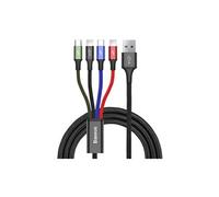 Câble 4-en-1 USB-C/2 Lightning/Micro-USB vers USB-A Fast Charge 3,5A 1,2m Noir