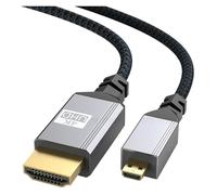 Câble 4K Micro HDMI vers HDMI for GoPro Hero, Raspberry Pi 4, Sony A6000, Nikon ，Yoga ，3, caméra Micro HD vers HDTV(4K Braided,5m)