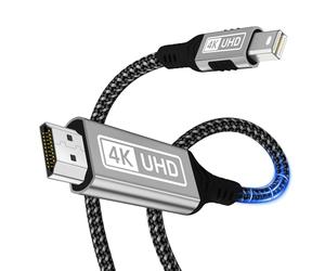 Câble 4K Mini DisplayPort vers HDMI,[2K 60Hz,1080P@120 Hz,boîtier en aluminium]pour Thunderbolt 1/2 (Mini DP) Câble HDMI en nylon tressé compatible avec MacBook Air,MacBook Pro,iMac,Surface Pro,XPS 2M