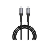 Câble 4smarts 541454 USB-C vers USB-C 1.5m Noir - Transfert 0.48 Gbit/s, Power Delivery 60W (20V/3A), Gaine Nylon, Connecteurs Aluminium