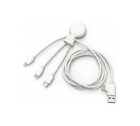 Câble 5 en 1 Mr BIO USB A+C/micro USB & USB C & Lightning 1m Blanc