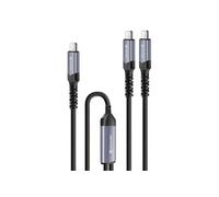 Câble 5A 2-en-1 USB-C Charge et Synchro 100W 1,5m Swissten Noir