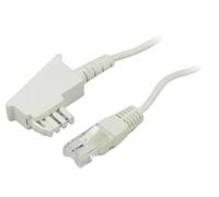 Câble 60676 : téléphone connecteur RJ45, connecteur TAE F 20m blanc veine : C...