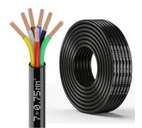 Câble 7 conducteurs 12 V 24 V Fil de automobile, 5 m pour remorques Camping-Car, 7 Fils électrique rond à paroi 7 x 0,75 mm² pour connexion de câblage