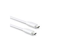 mooov 732120 Câble USB-C vers USB-C, 1 mètre, plat mâle/mâle, 3 A max, charge et données, compatible charge rapide jusqu'à 60 W, blanc