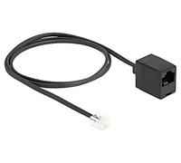 Câble 88092 : téléphone connecteur RJ11, prise RJ45 1m noir 28AWG DELOCK
