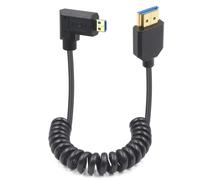 Câble 8K HDMI vers Micro HDMI 1.2M, Right Angle Micro HDMI to HDMI 2.1 48 Gbps,Prend en charge 8K@60Hz, 4K@120Hz,Convient aux ports des ordinateurs portables, tablettes et appareils photo