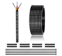 Câble à 2 conducteurs 14 AWG - 3 x 2,0 mm² - 7,62 m - Fil à 3 fils en cuivre étamé - PVC 14AWG - 3 fils - Pour DC 5 V/12 V/24 V, éclairage LED, rallonge de voiture, etc. - Certification CE