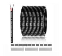 Câble à 2 fils 16 AWG 2 x 1,5 mm² - 45 m - Fil à 2 fils en cuivre étamé - PVC 16AWG - 2 fils pour DC 5 V/12 V/24 V, éclairage LED, câble de rallonge, voiture, etc. - Certification CE