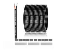 Câble à 2 fils - 20 AWG - 2 x 0,5 mm² - 45 m - Fil à 2 fils en cuivre étamé - PVC 20 AWG - 2 fils - Pour DC 5 V/12 V/24 V, éclairage LED, câble de rallonge, voiture, etc. - Certification CE