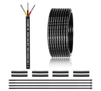 Câble à 3 conducteurs 22 AWG 3 x 0,3 mm², 7,62 m, 22 AWG, 3 fils en cuivre étamé, PVC 22AWG, 3 fils pour DC 5 V/12 V/24 V, éclairage LED, câble d'extension de voiture, etc., certification CE