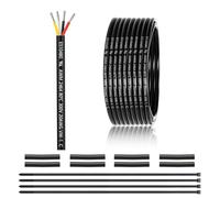 Câble à 4 conducteurs 20 AWG - 4 x 0,5 mm² - 7,62 m - 4 fils en cuivre étamé - PVC - certification CE, éclairage LED, câble d'extension de voiture