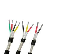 Câble à âme en cuivre pur blindé, Câble de commande blindé en silicone for communication, 13-22 AWG, 2-8 conducteurs, 180 °C, souple, multicolore(13awg 2.5mm2,4Cores 1Meter)