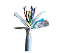 Câble à âme en cuivre pur blindé, Câble de remorquage TRVVP, 2 à 8 conducteurs, paires torsadées blindées en cuivre et PVC, 24 AWG, 100 mètres(2 cores)