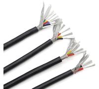 Câble à âme en cuivre pur blindé, Câble en silicone multicœur 2 mètres 0,3-2,5 mm² 2-6 cœurs 4 connecteurs haute température(13awg 2.5mm2,2 Cores)