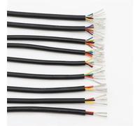 Câble à âme en cuivre pur blindé, Fil de cuivre câble Audio électronique goulotte UL2464 16-30 AWG 2-10 noyaux 10 mètres(24awg,10 Meters 9 cores)