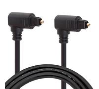 Câble à fibre optique à angle droit, double cordon Toslink audio à 90 degrés pour lecteur Blu-ray, barre de son, HDTV, PS3/PS4, Xbox, TV, DVD, haut-parleur (2 mètres)