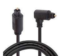 Câble à fibre optique, câble audio numérique Toslink à angle droit à 90 degrés, câble audio optique 24 plaqué or pour récepteur AV, barre de son, Smart TV, Xbox (2 mètres)
