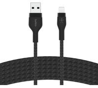 Câble À Gaine Tressée Usb-A Vers Lightning Boostcharge Pro Flex (3 M), Certifié Mfi, Pour Iphone 14, 13, 12, Pro, Max, Mini, Se, Ipad, Etc (Noir)
