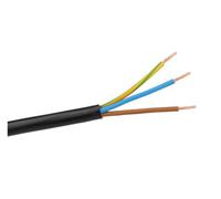 Câble à manche rond 100 m 3 x 0,75 mm noir, flexible et durable, idéal pour les connexions électriques et divers projets de bricolage.