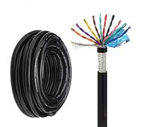 Câble À Paire Torsadée Blindé Flexible RVSP 300 V, Cuivre Sans Oxygène, Feuille D'aluminium Et Tresse En Cuivre Étamé, Gaine En PVC Ignifuge-Parfait For Les Chaînes Porte-câbles(50ft,0.3mm²-12C)