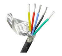 Câble à paire torsadée de fil blindé, Câble blindé à paires torsadées de 5 m, isolé silicone, en cuivre étamé, 9-22 AWG, 2-8 conducteurs(7 Cores 5meter,20 AWG 0.5MM)