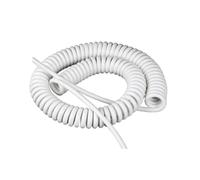Câble à Ressort, Cordon d'alimentation en Spirale à Ressort Blanc 2-3 conducteurs 13-22 AWG 2,5-7,5 m