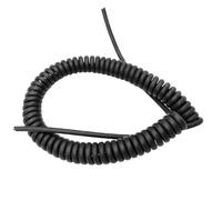 Câble à ressort rétractable 18 AWG - Fil extensible - Cordon d'extension d'alimentation rétractable - 4 fils conducteurs - Noyau durable - Spirales à ressort - Noir