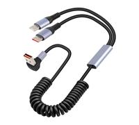 Câble À Ressort Séparateur Usb A À 90 Degrés, Câble De Charge Rapide Usb A Vers Usb C Enroulé 2 En 1 À Angle Rroit Pour Téléphone, Tablette (1,6 Pi)[CAB9163246]