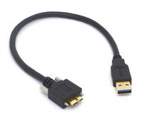 Câble À Vis De Verrouillage Micro B, Câble Court Usb 3.0 Micro B Usb A Mâle Vers Micro B Avec Double Vis De Verrouillage De Charge Et De Données Pour Disque Dur Externe 30 Cm (Droi[CAB9165268]