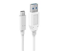 Câble Accsup USB-C mâle vers USB-A 3.0 mâle 1 m Blanc