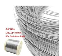 Cable Acier 2/5/10M 304 fil d'acier inoxydable monobrin doux Dia 0.05-3.0mm ligne de cordon liaison antirouille fait à la main bricolage(0.9mm(10M))
