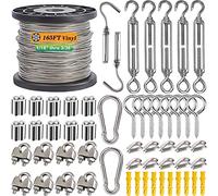 Cable Acier 2MM,50M Cable Inox,304 Cable Acier Inoxydable,M5 Tendeur Cable Inox pour Cable Plante Grimpante Exterieur,Treillis et Projets DIY Extérieurs