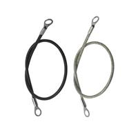 Cable Acier Câble en acier inoxydable enduit de PVC de 1.5 à 3mm, avec œillets, câble métallique court, lanière de verrouillage, maillon de chaîne de sécurité, 4 pièces(3.0mm black,0.1M)