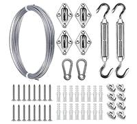 Cable Acier,Cable Inox Sun Shade Canopy Chant de canopée Auvent Canopy Fix Installation Installation Accessoire Ensemble Fil Fil Fil TurnBuckle Snap Crochet Crochet Vis Clip Mousqueton