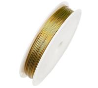 Cable Acier Fil d'acier inoxydable de couleur or, corde perles, fil pêche for colliers, Bracelets, résultats fabrication bijoux(Gold,0.6mm length 25m)