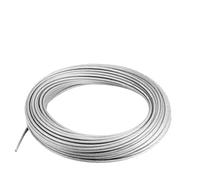 Cable Acier Gainé, Cable Inox Câble en acier inoxydable de diamètre 0,5 à 3 mm, 10 m/5 m, avec structure of7x7, câble levage pêche souple, corde traction, métallique for étendoir(2mmx5M)